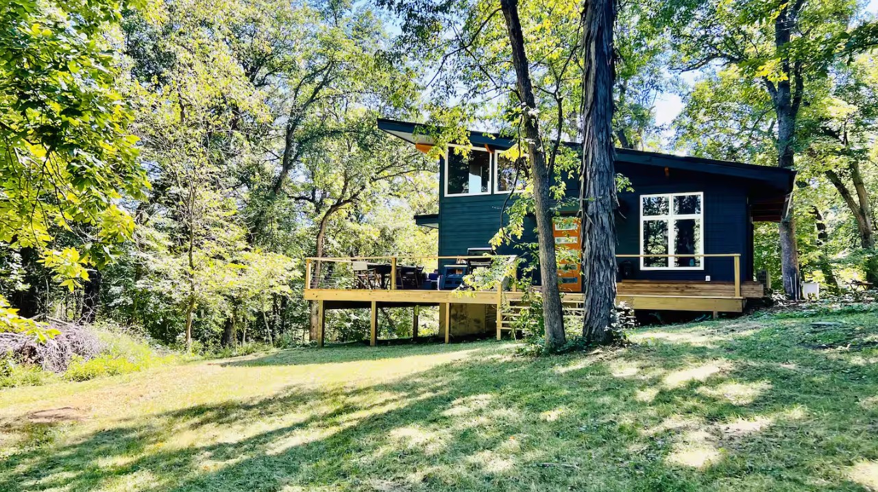 Cabin exterior from the woods