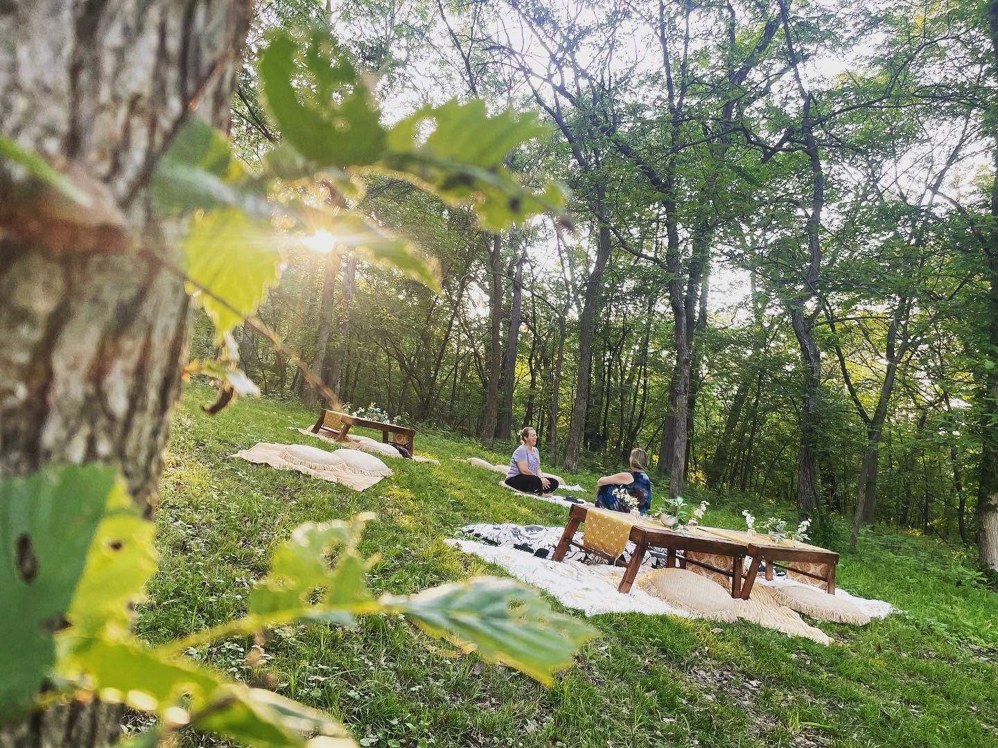Guests connecting in nature