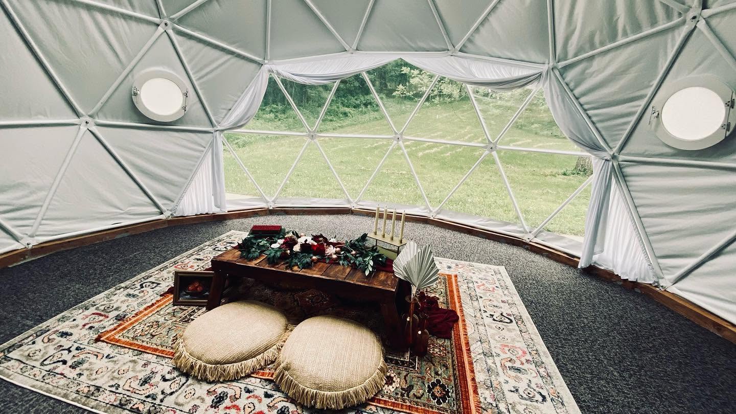 Glamping tent on property